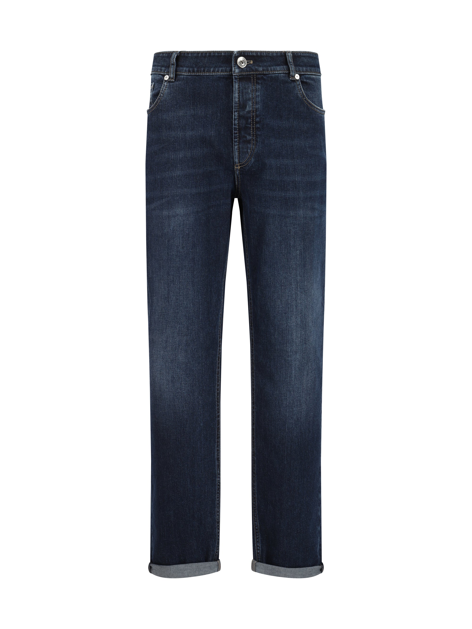 Straight-Fit Denim Jeans — Navy