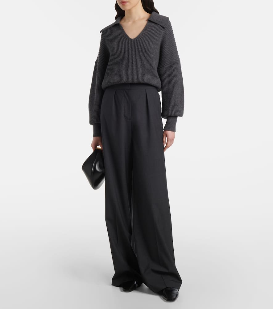 Alanel virgin wool wide-leg pants