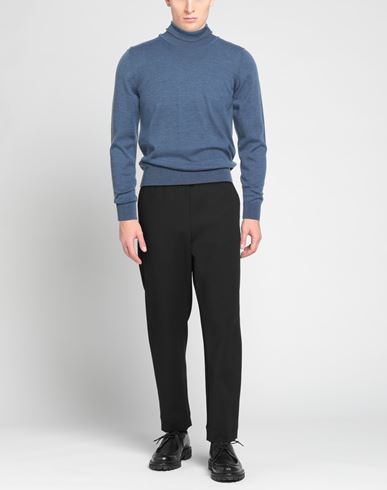 Man Turtleneck Slate blue Size 40 Merino Wool