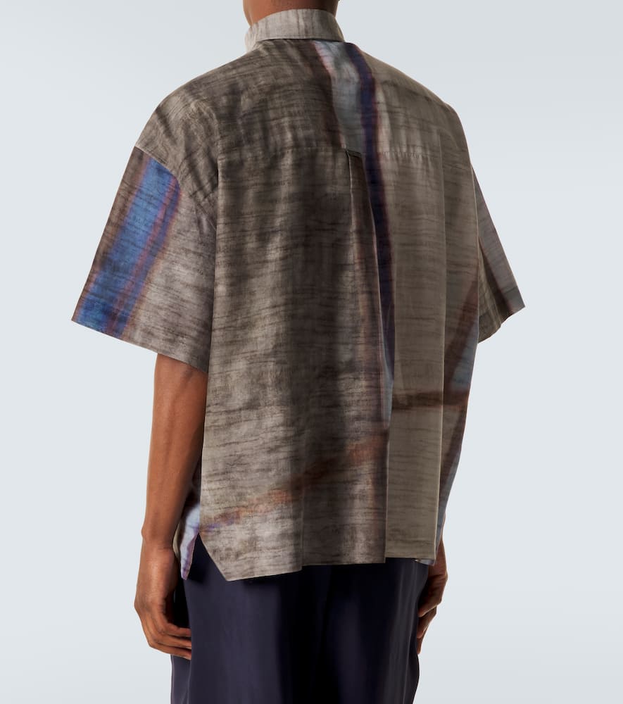 Printed cotton and silk bowling shirt