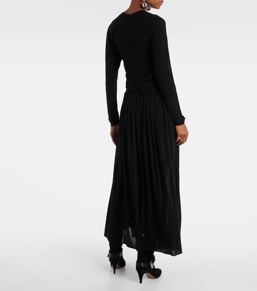 Galina draped gathered jersey maxi dress