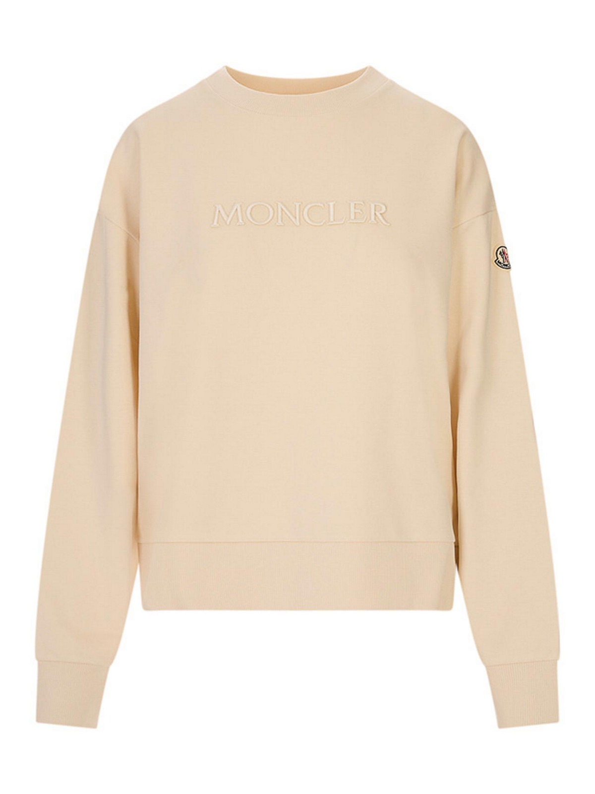 Moncler - cotton crew neck sweatshirt long sleeves ribbed