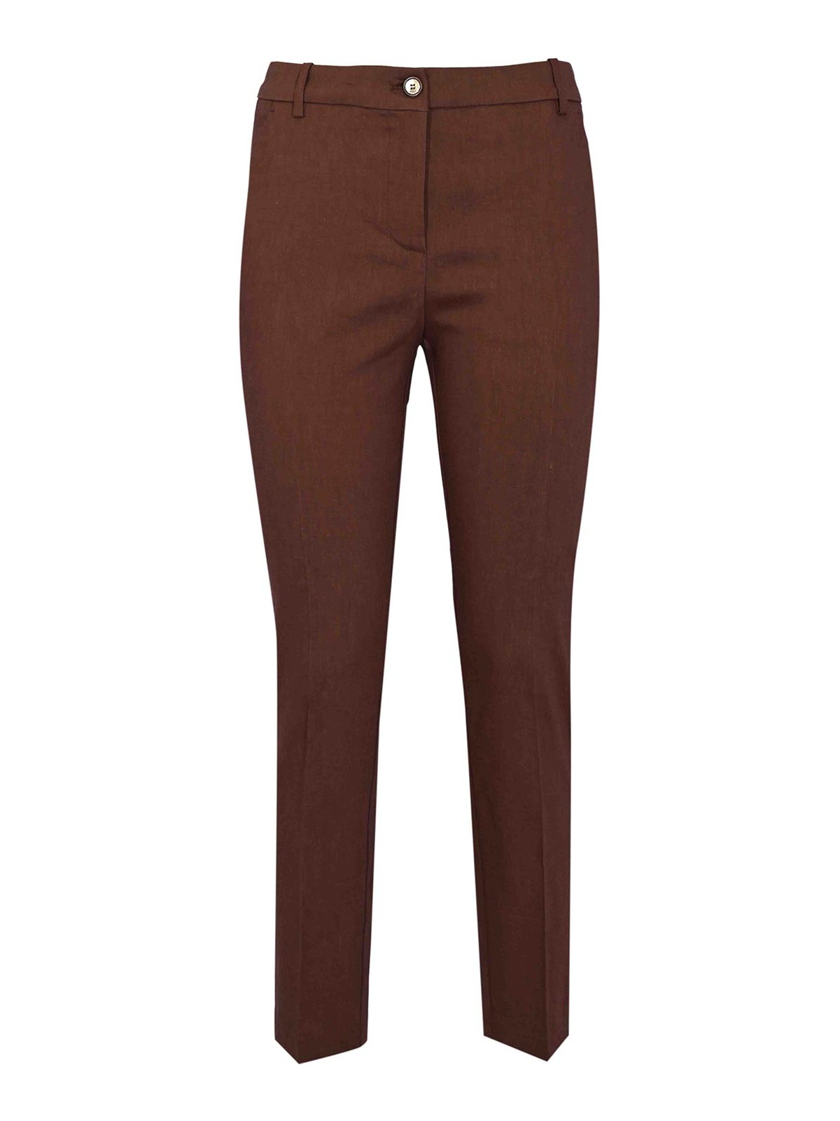 Nice Brown Stretch Linen Trousers