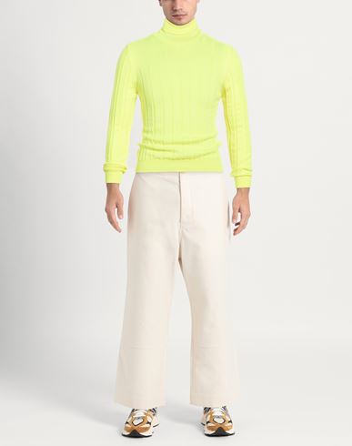 Man Turtleneck Yellow Size L Merino Wool