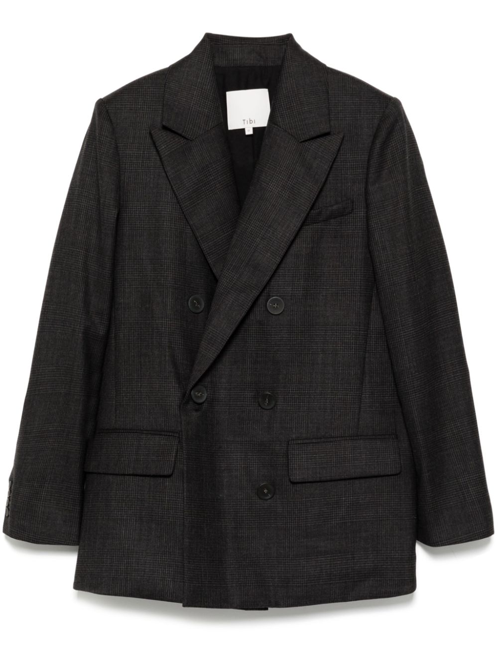 Check dennis cutout blazer - Grey