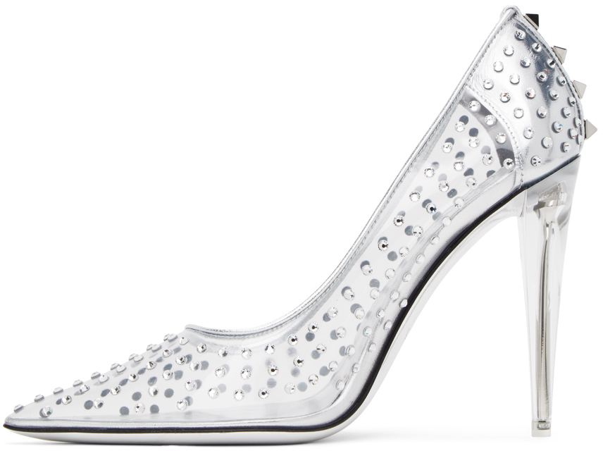 Silver rockstud heels