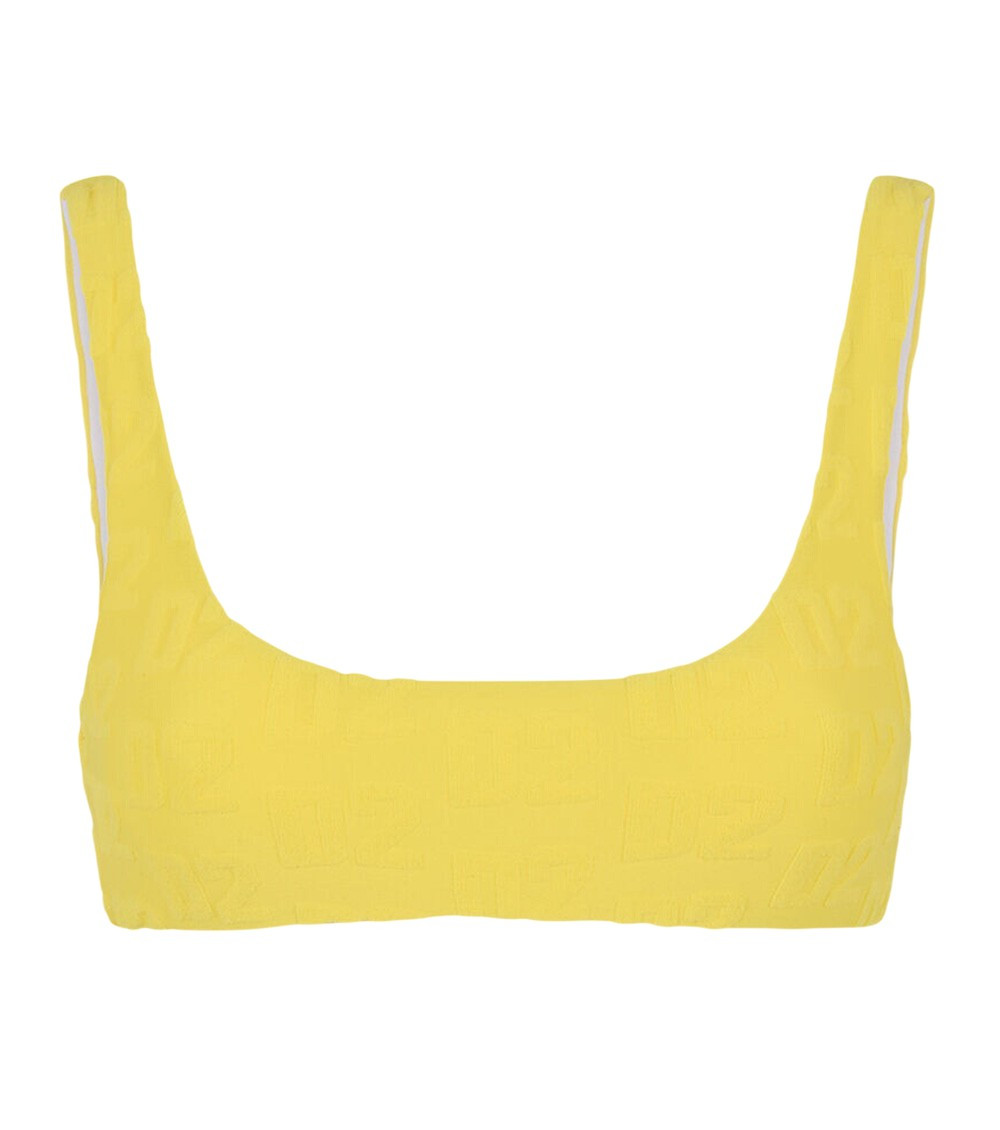 Yellow Logo Bikini Top Swimwear
