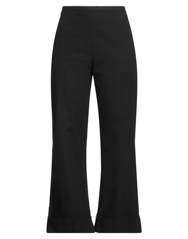 Woman Pants Black Size 8 Cotton, Elastane