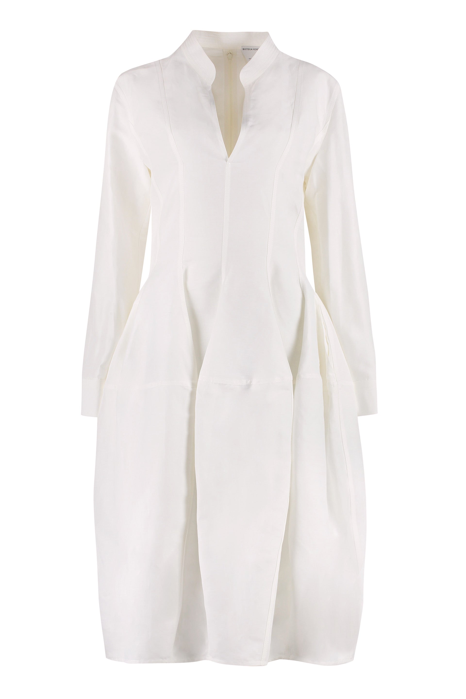 Linen-Viscose Blend Dress — White