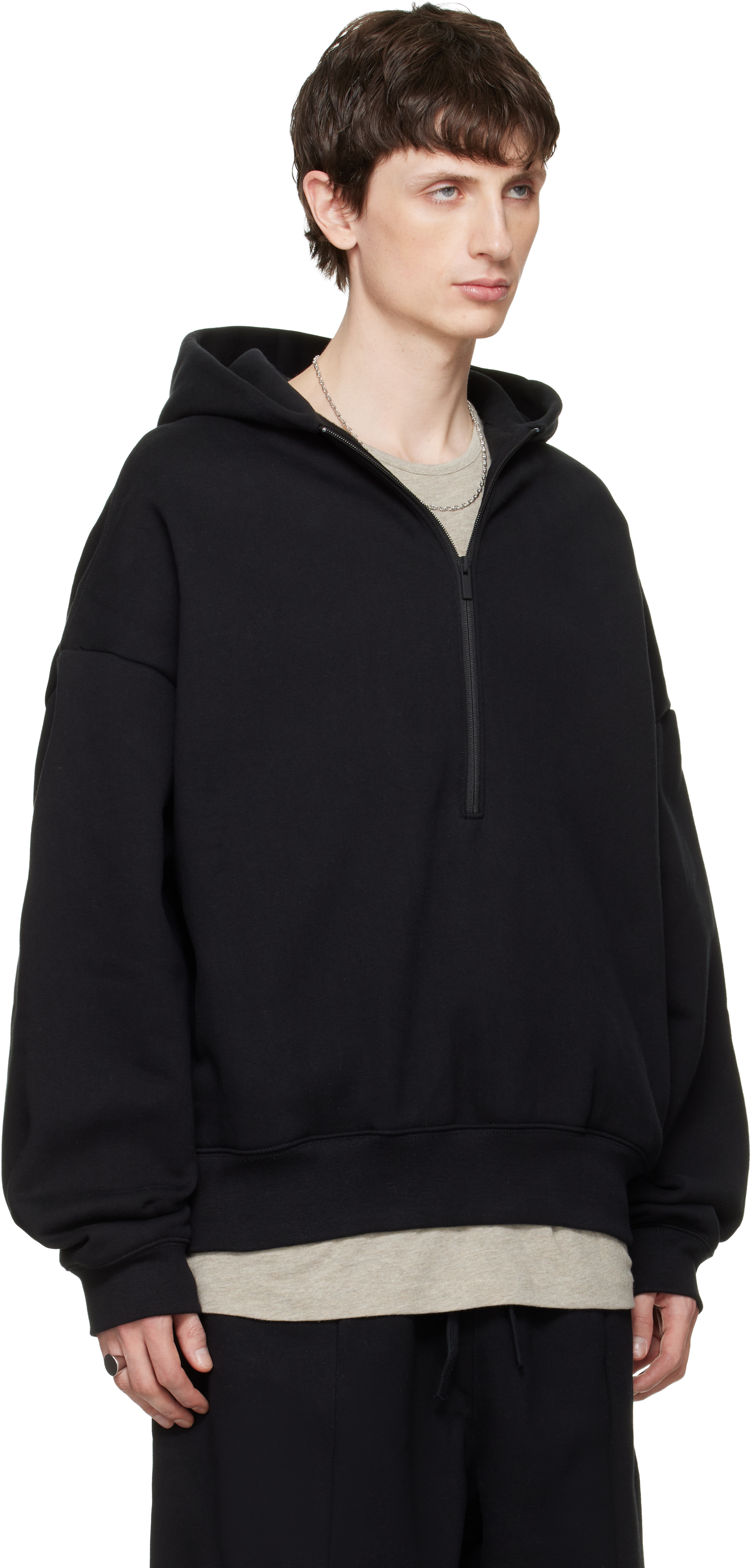 Black 'Property' Lounge Half Zip Hoodie