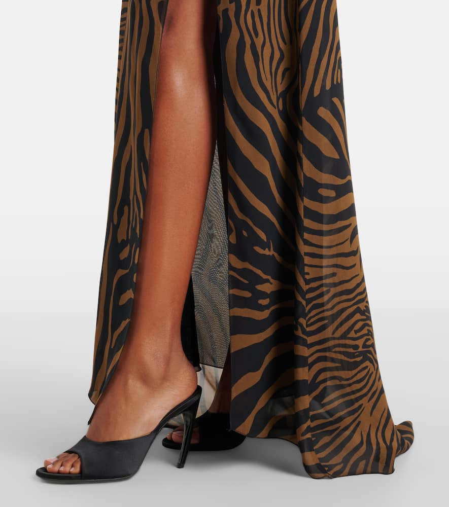 Zebra-print maxi dress