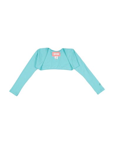 Kid Girl Wrap cardigans Turquoise Size 10 Cotton, Elastane