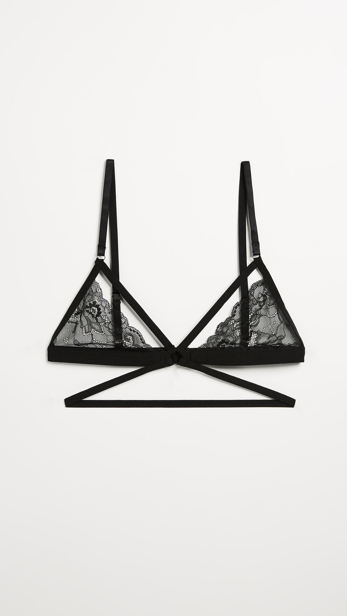 Lucy Elastic & Lace Bra Black