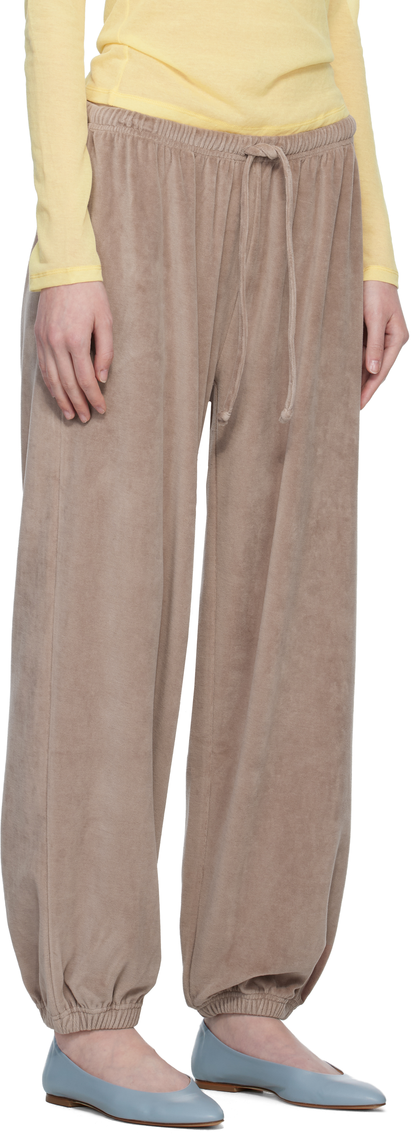 Taupe Velour Pillow Sweatpants