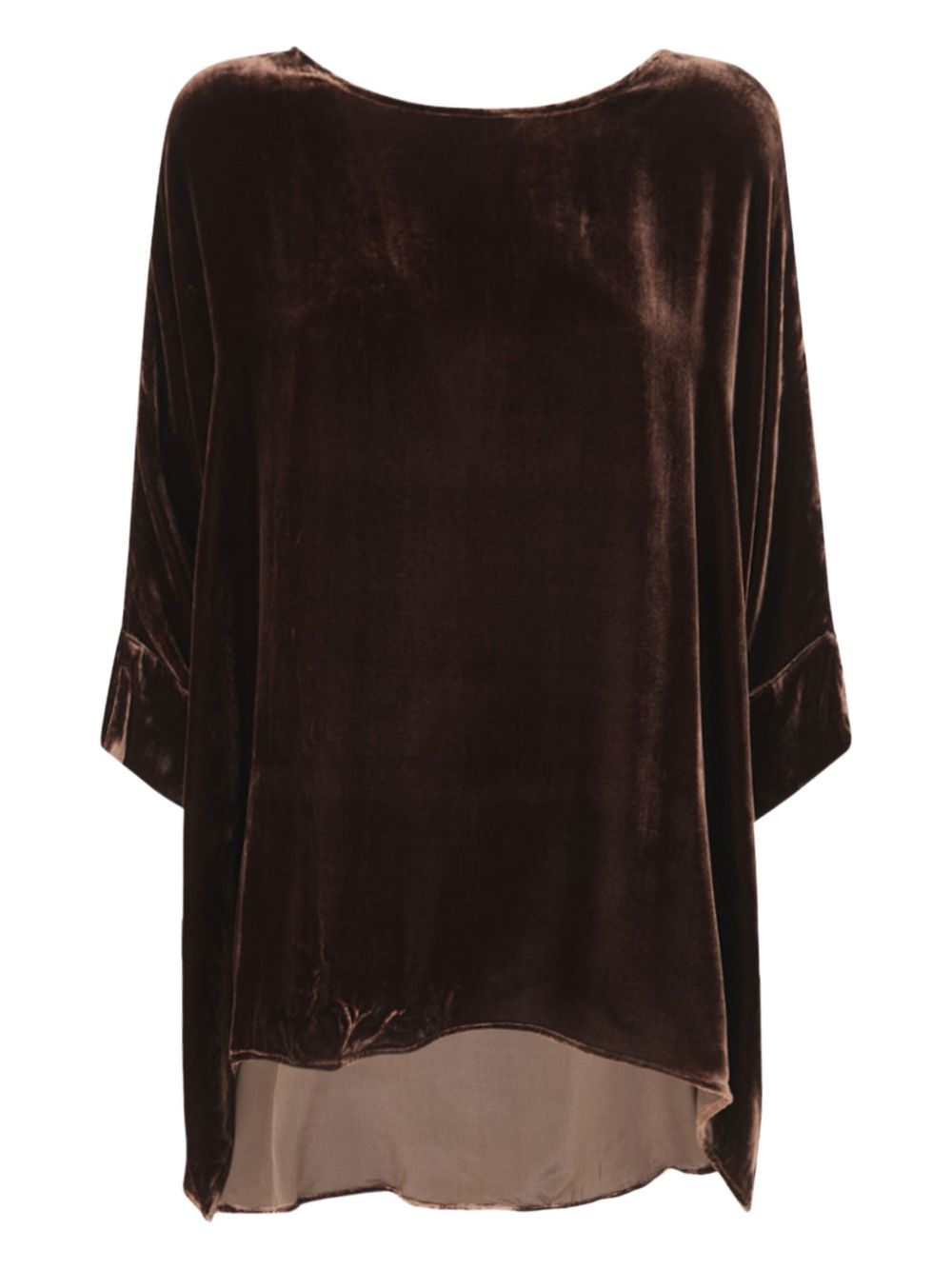 Velvet boxy shirt - Brown