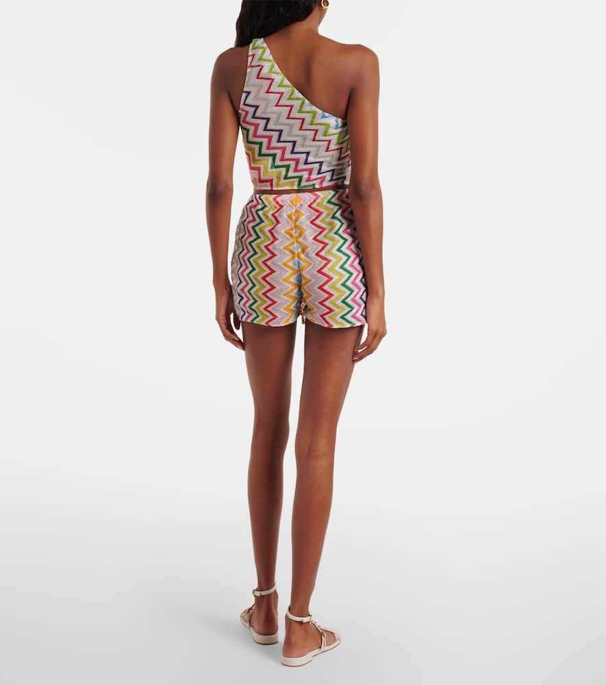 Zigzag lamé skort