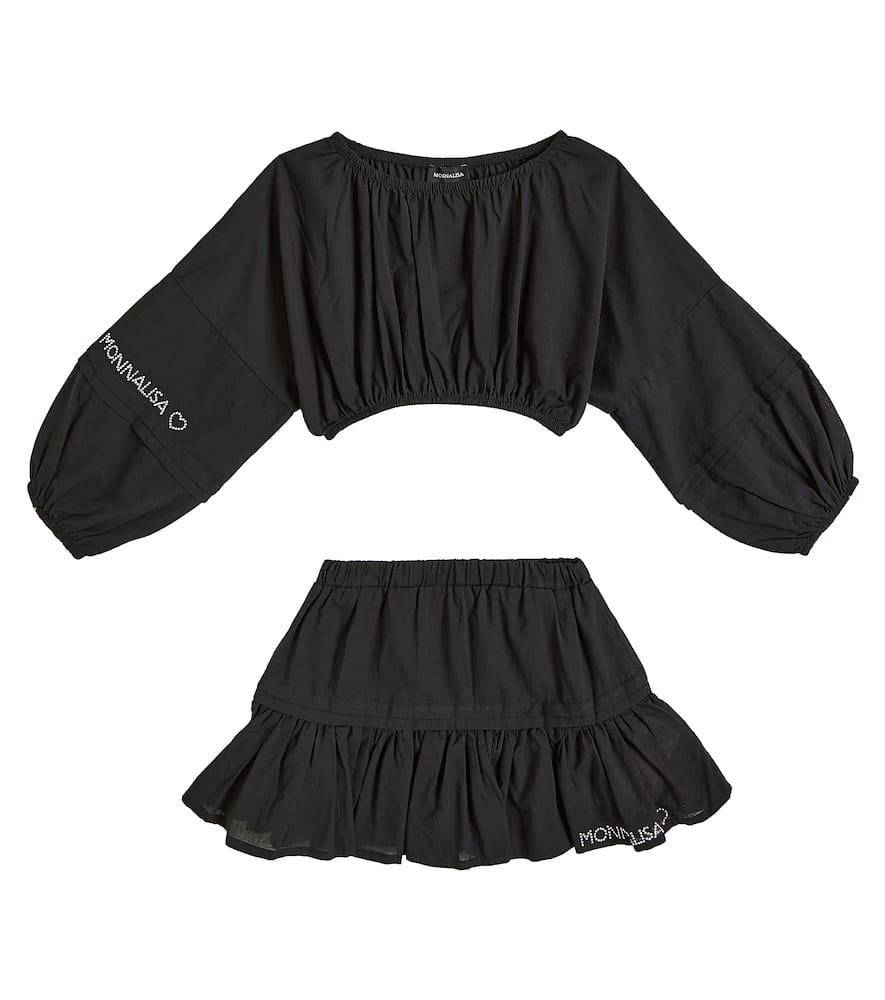 Cotton top and skirt set