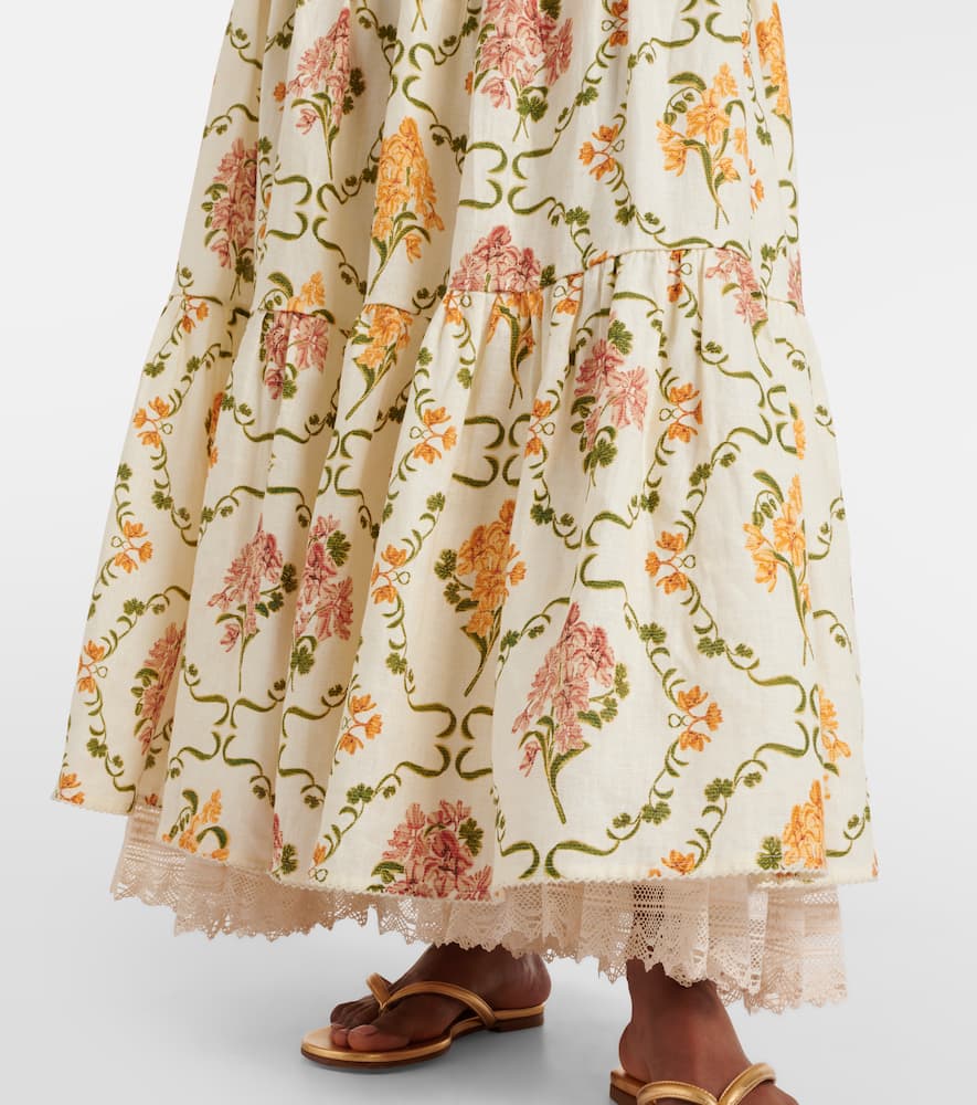 Anis Cordillera floral cotton maxi skirt