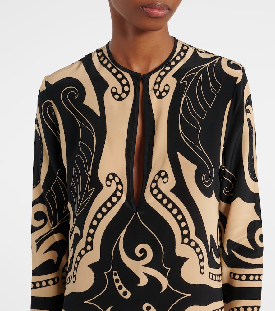Printed silk maxi dress