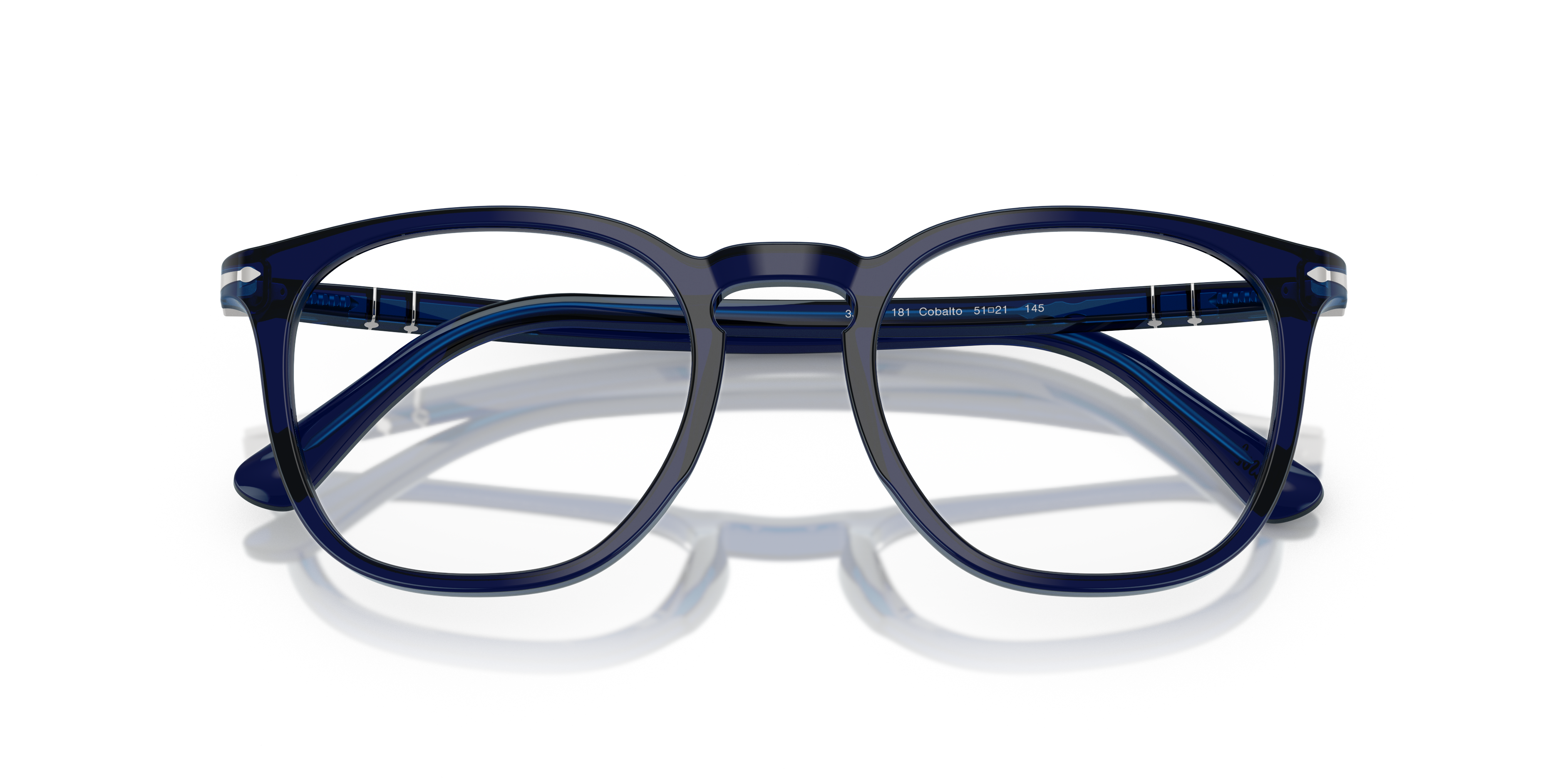 Persol Unisex Persol PO3318V 181 Montature da vista Acetato Blu Trasparente Pantos Normale