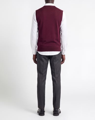 Man Sweater Burgundy Size 40 Merino Wool