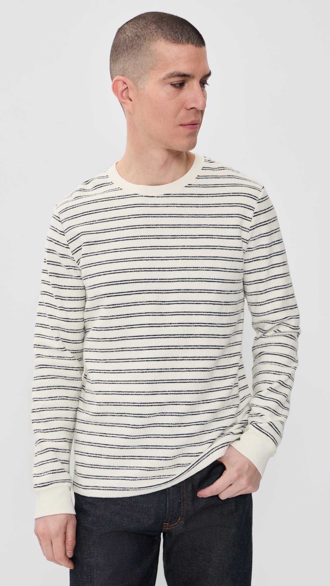 The Hooper Crew Tee Marine Stripe
