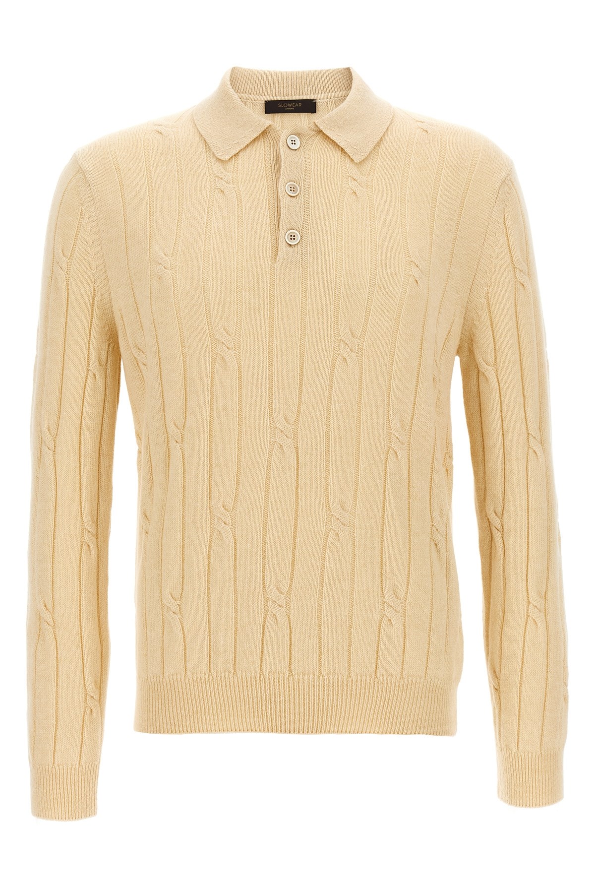 Braided Wool Polo Shirt