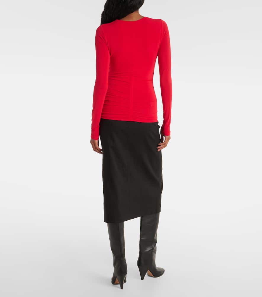 Vandalia gathered jersey top