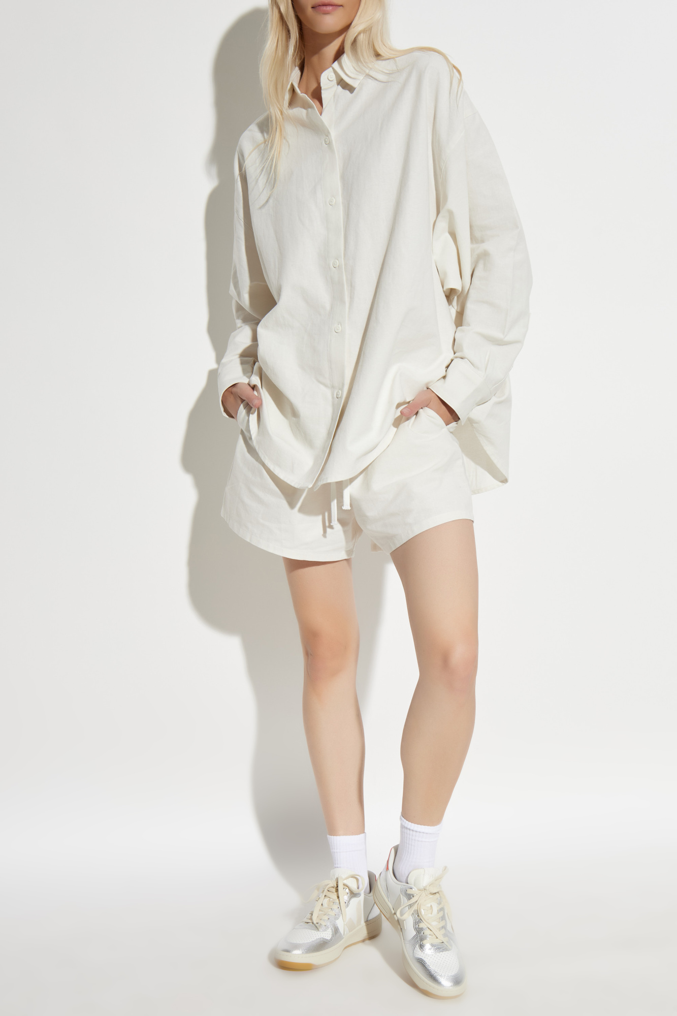 Shorts With Logo Patch, Women's, White