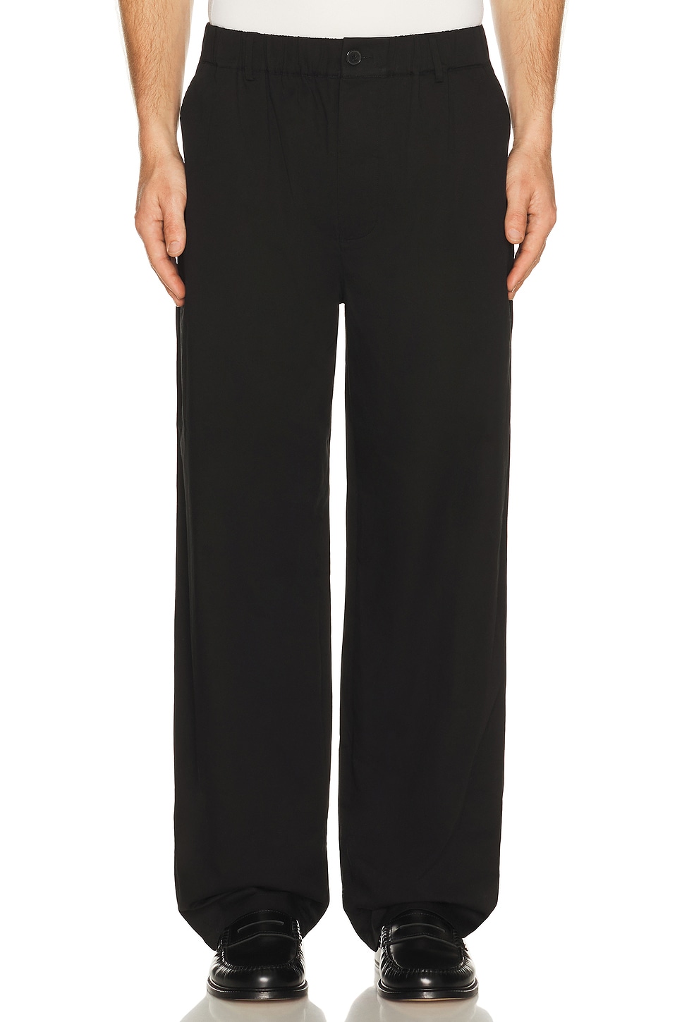 FRAME Relaxed Cotton Trousers in Black