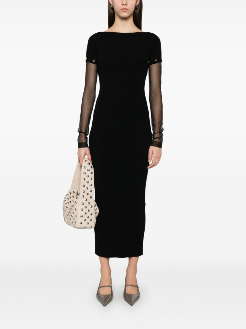 Black Pre Knitted Long Dress