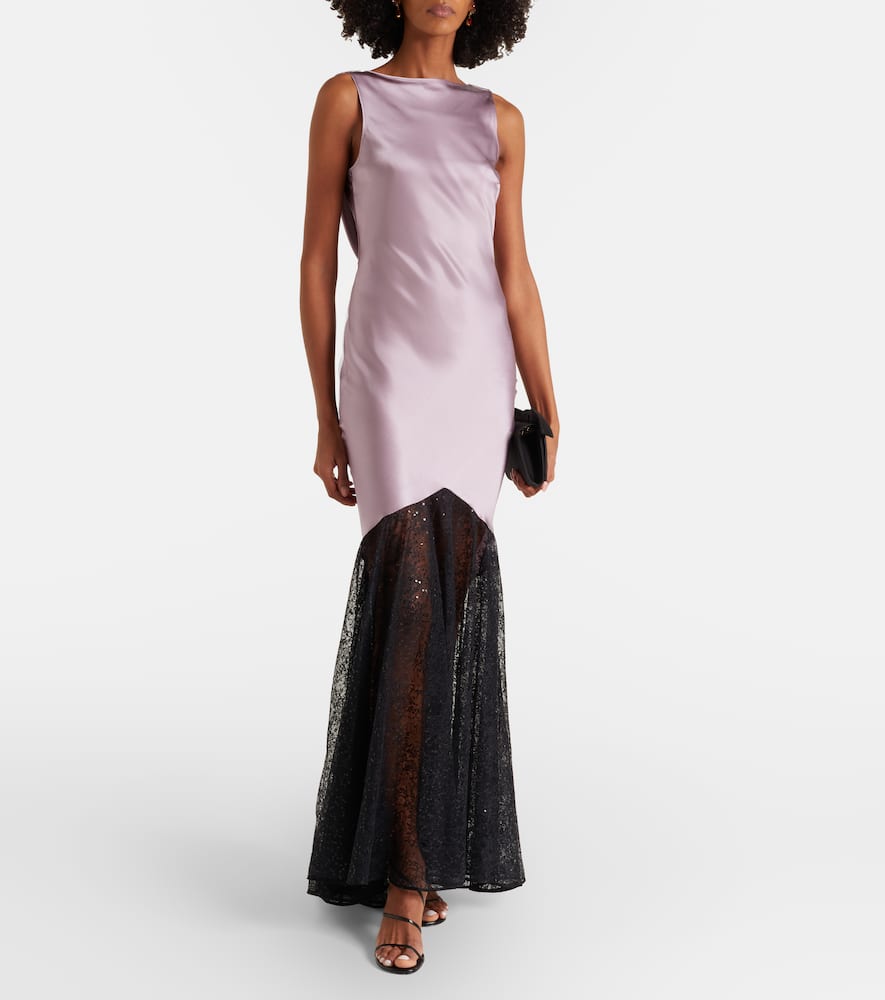 Silk-blend gown