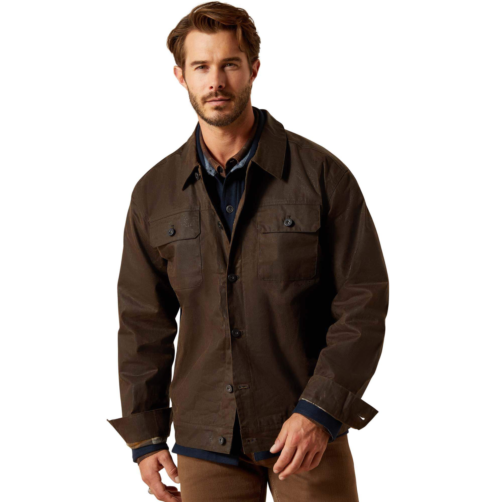 Men's Drayham Jacket Long Sleeve in Brown, Size 2X-Large, by