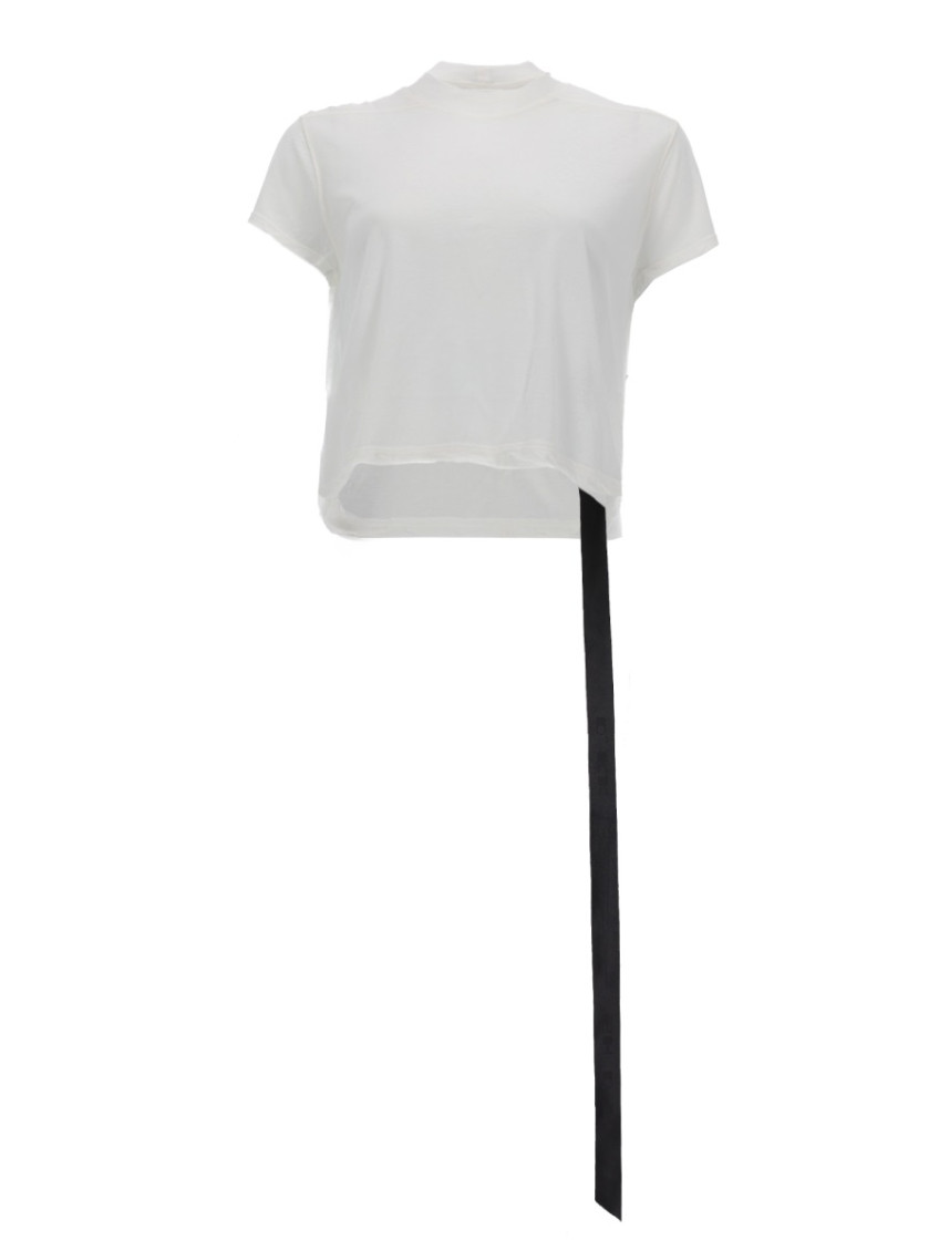 White Solid Mock Collar T-Shirt