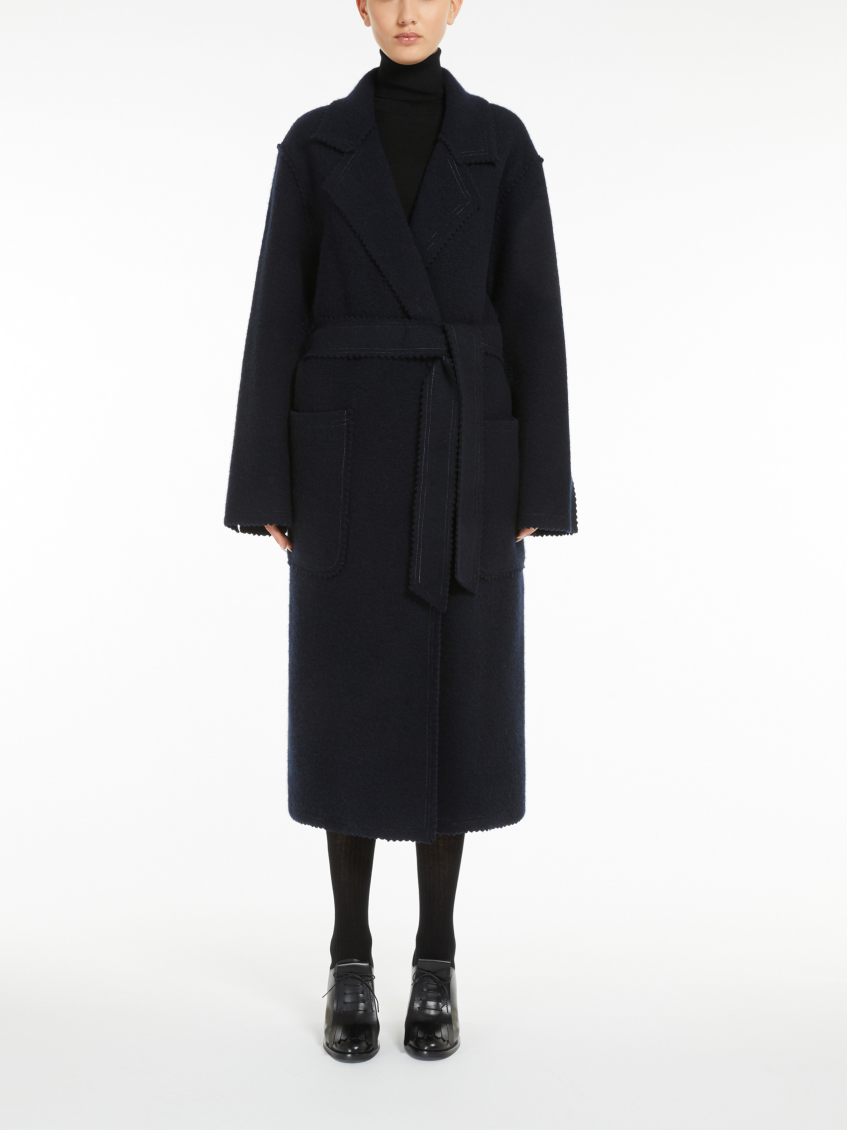 Navy Blue Jene Wool Knit Coat