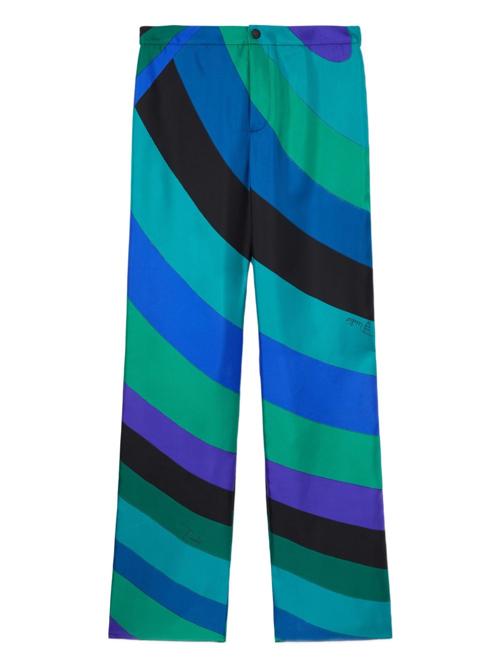 PUCCI Iride-print wide-leg trousers - Blue