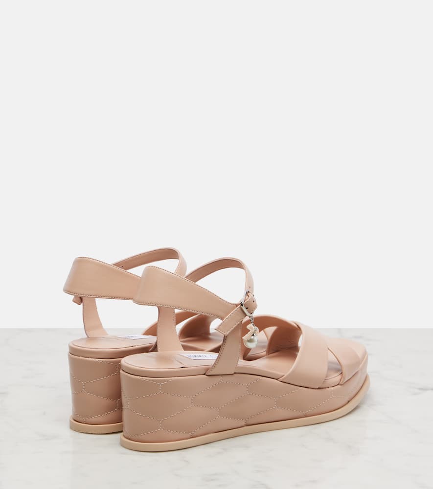 Astra 60 leather wedge sandals