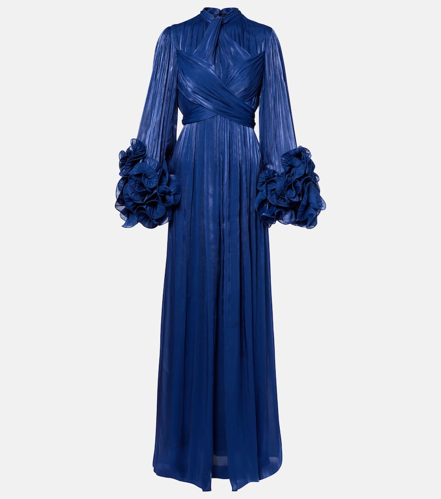 Draped ruffled gown