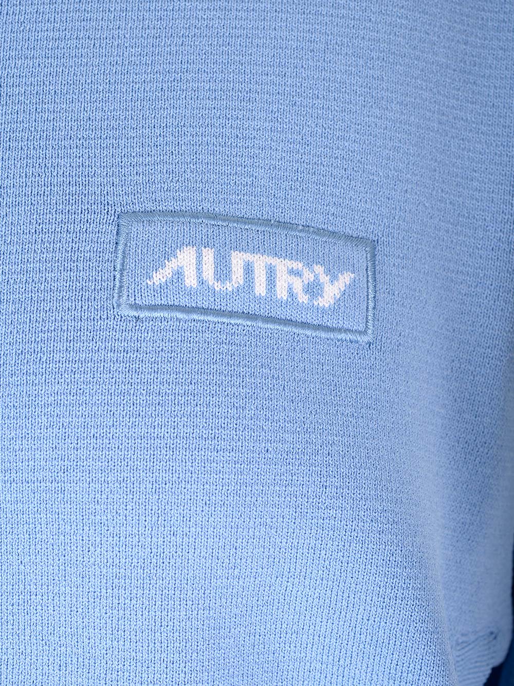 Intarsia-logo zip-up cardigan - Blue