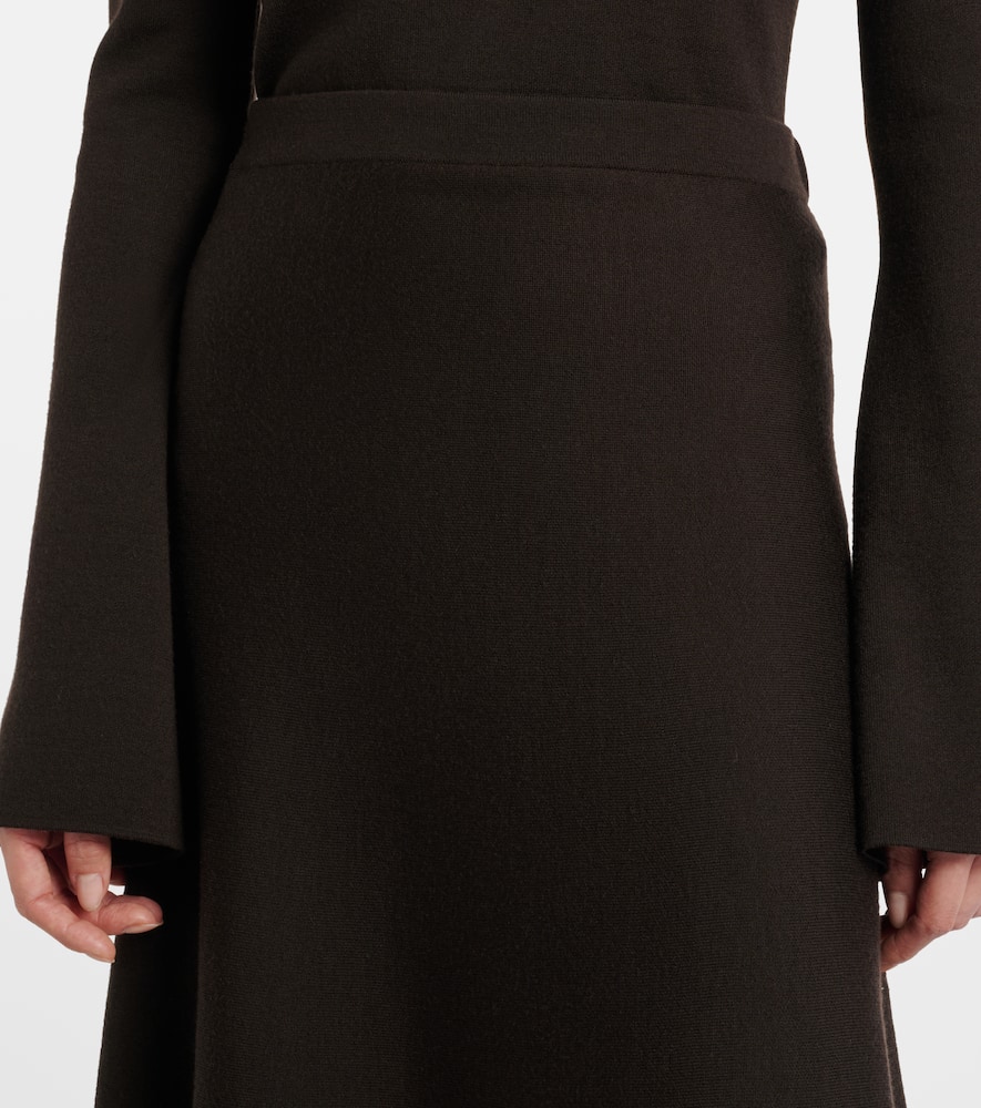Wool, silk, and cashmere midi skirt