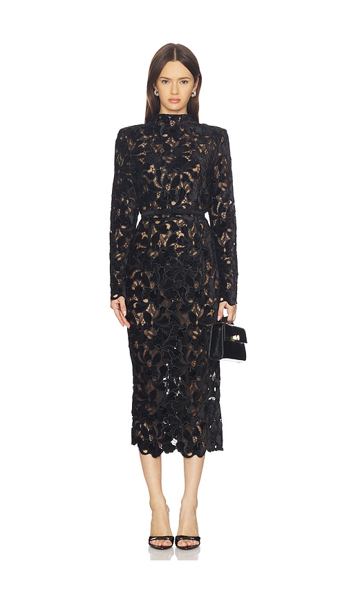 Nadine Merabi Elise Midi Dress in Black. - 10/L also /XS, 4/S, 6/SM