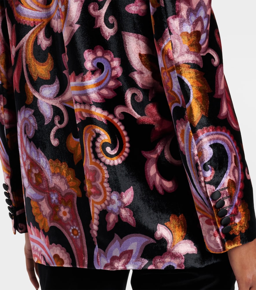 Paisley velvet blazer