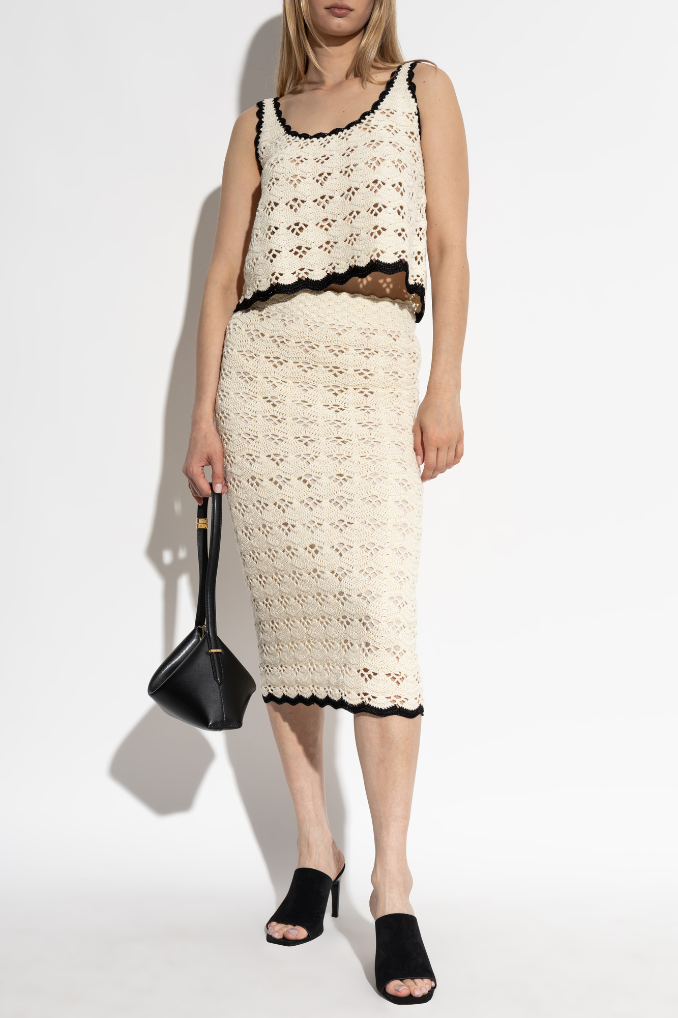 Cotton Skirt, Women's, Cream