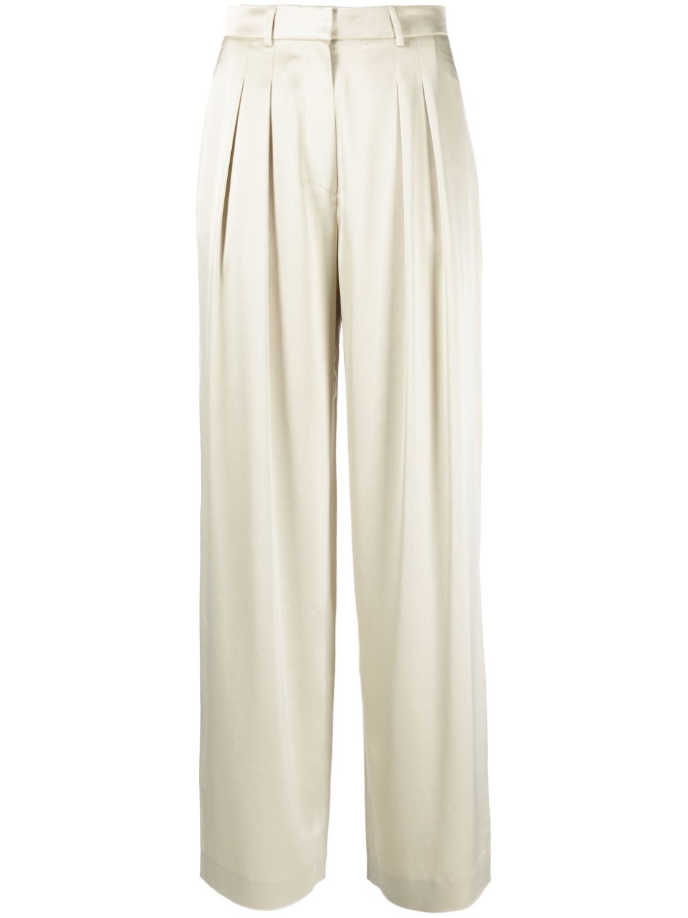 Lynda straight-leg satin trousers - Neutrals