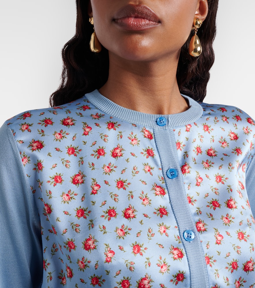 Floral silk cardigan