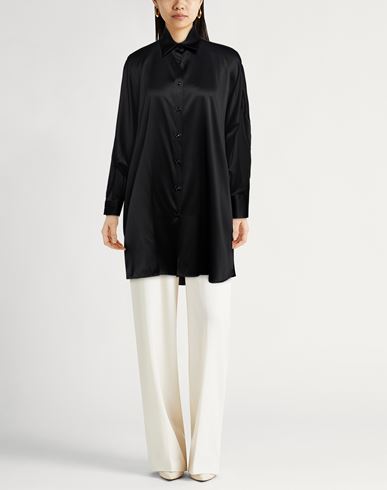 Woman Shirt Black Size 0 Silk, Elastane