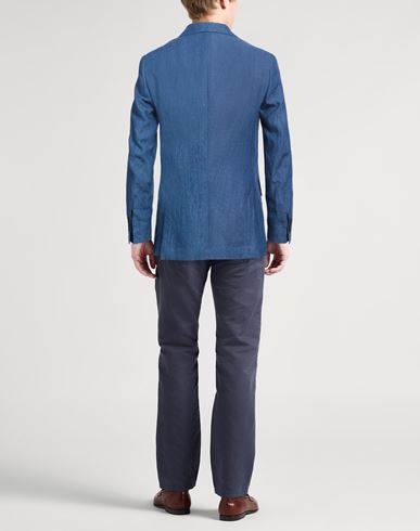 Man Blazer Blue Size 40 Linen
