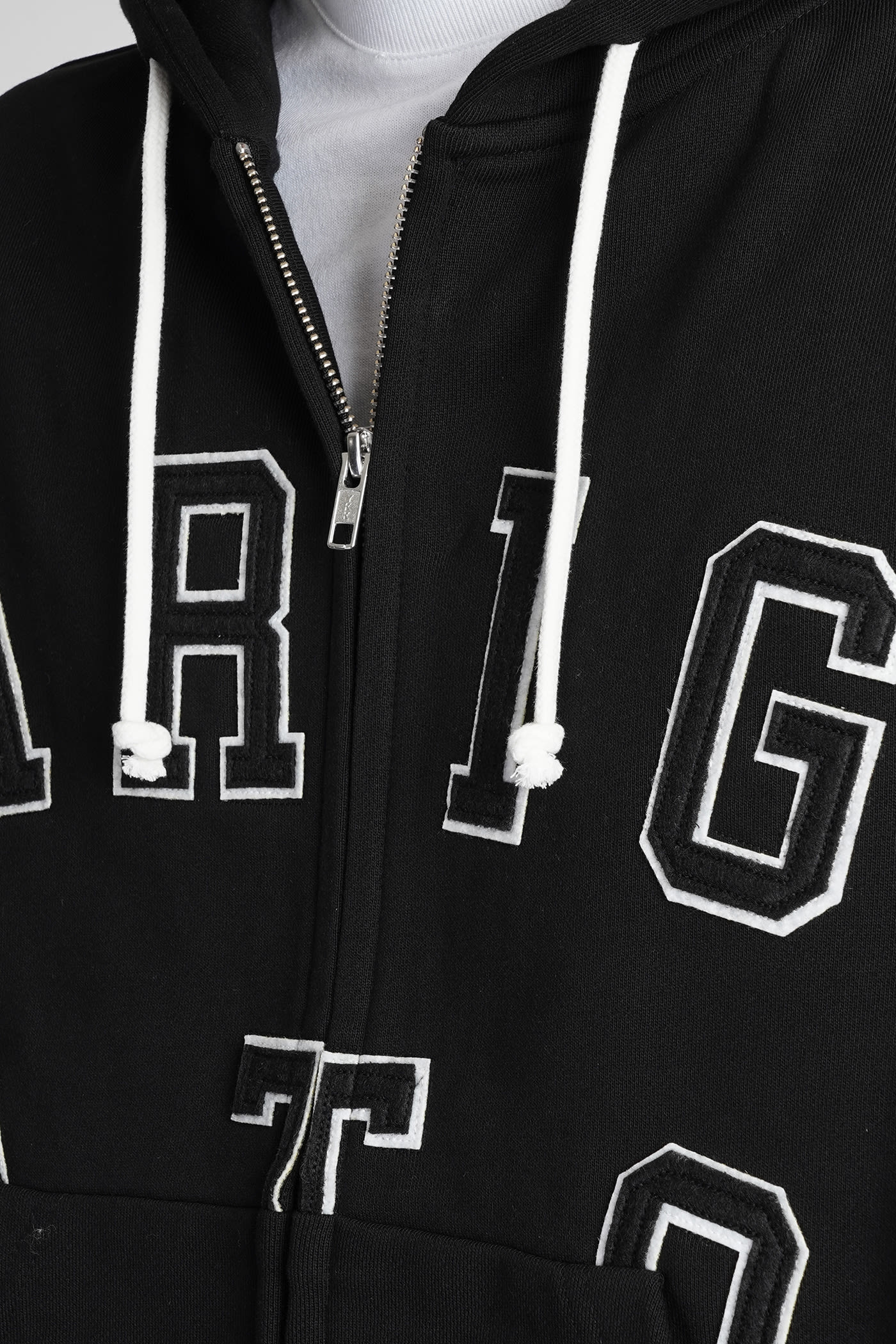 Logo-lettering hoodie - Black