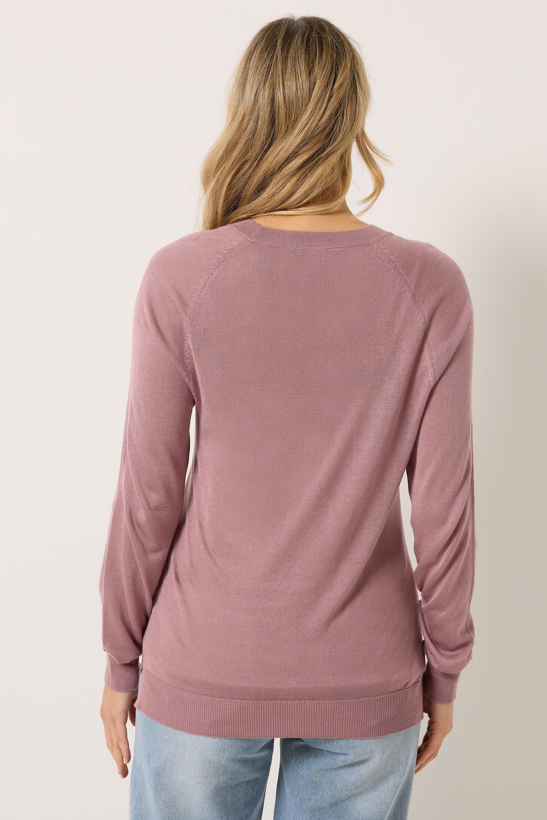Long Tall Sally Tall Lightweight Jumper In Dusty Pink
