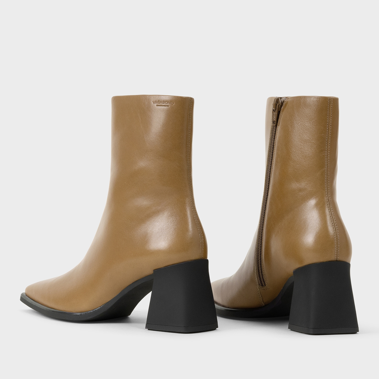 Vagabond Hedda Leather Heeled Boots - UK 3